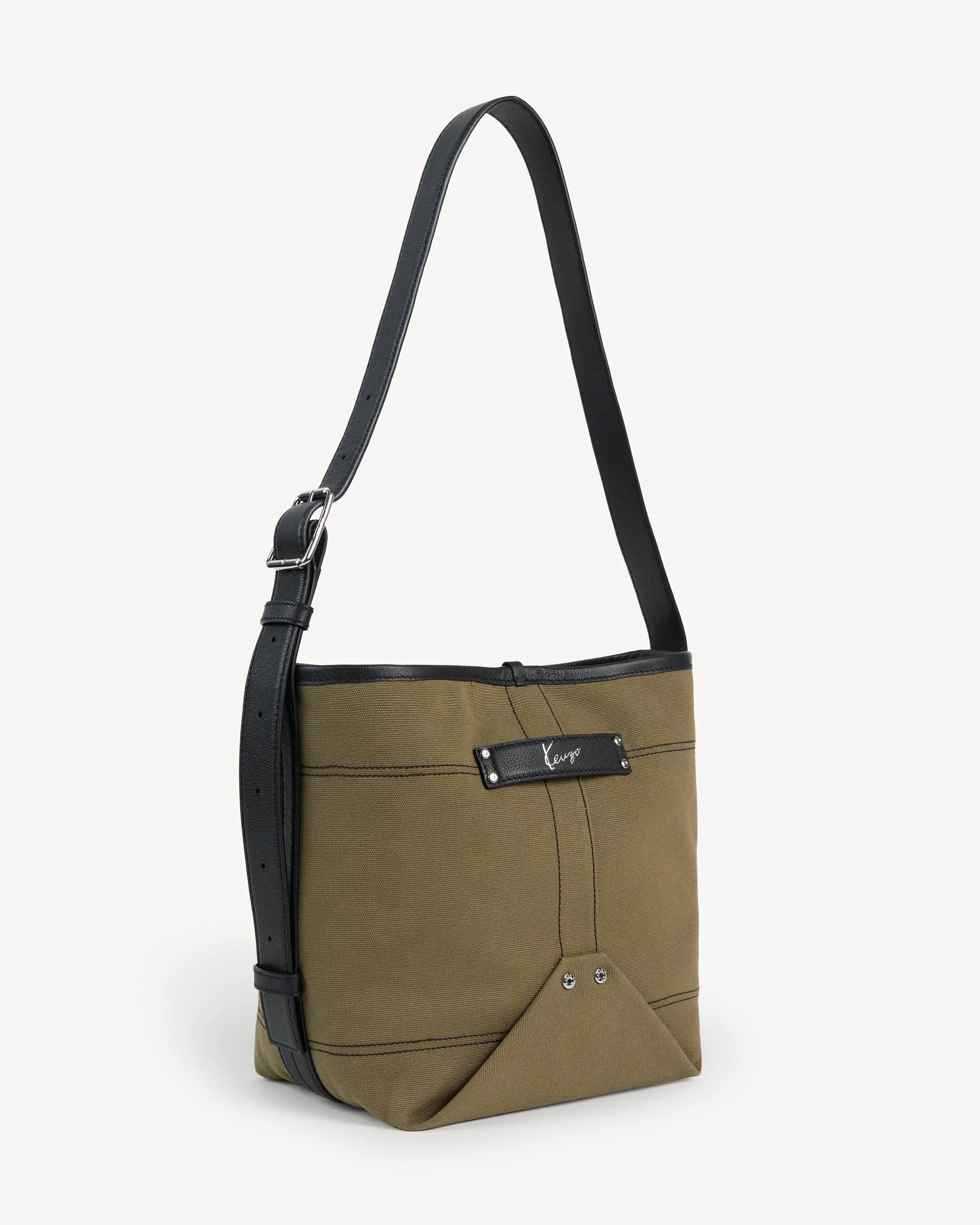 'KENZO Utility' reversible bucket bag in canvas and leather - 1