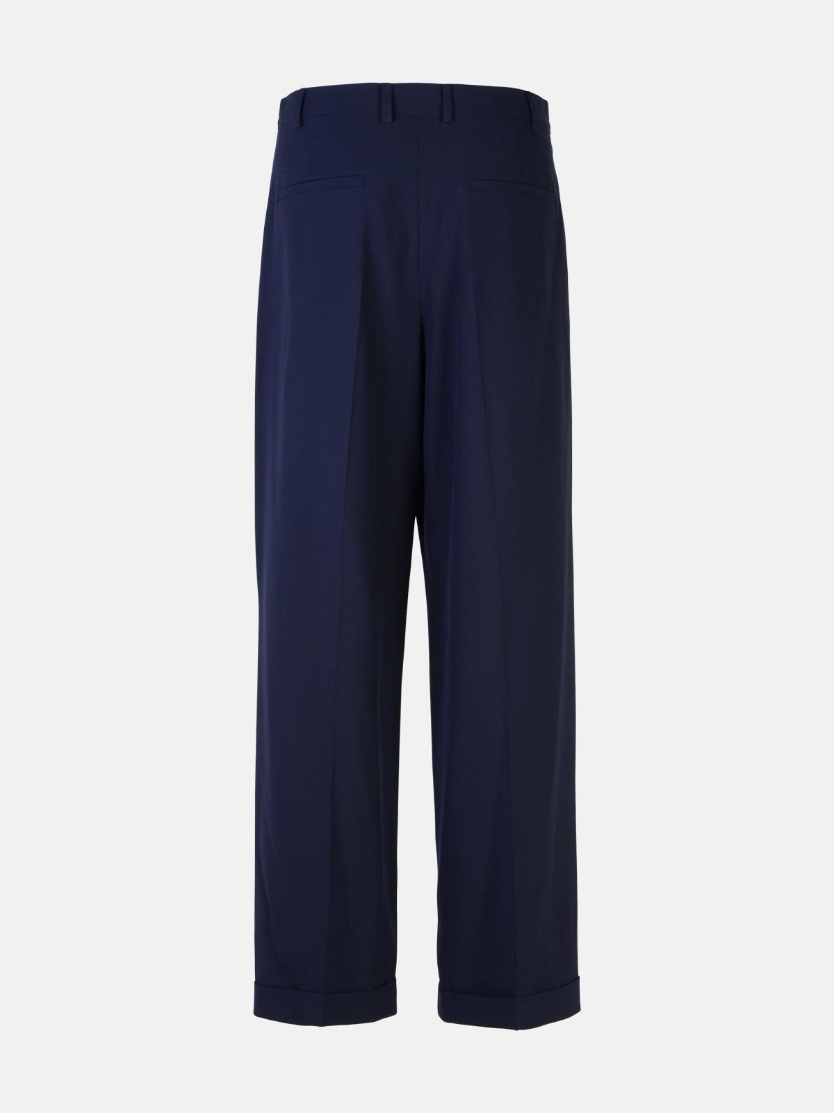 'MARISSA' NAVY VISCOSE BLEND TROUSERS - 3