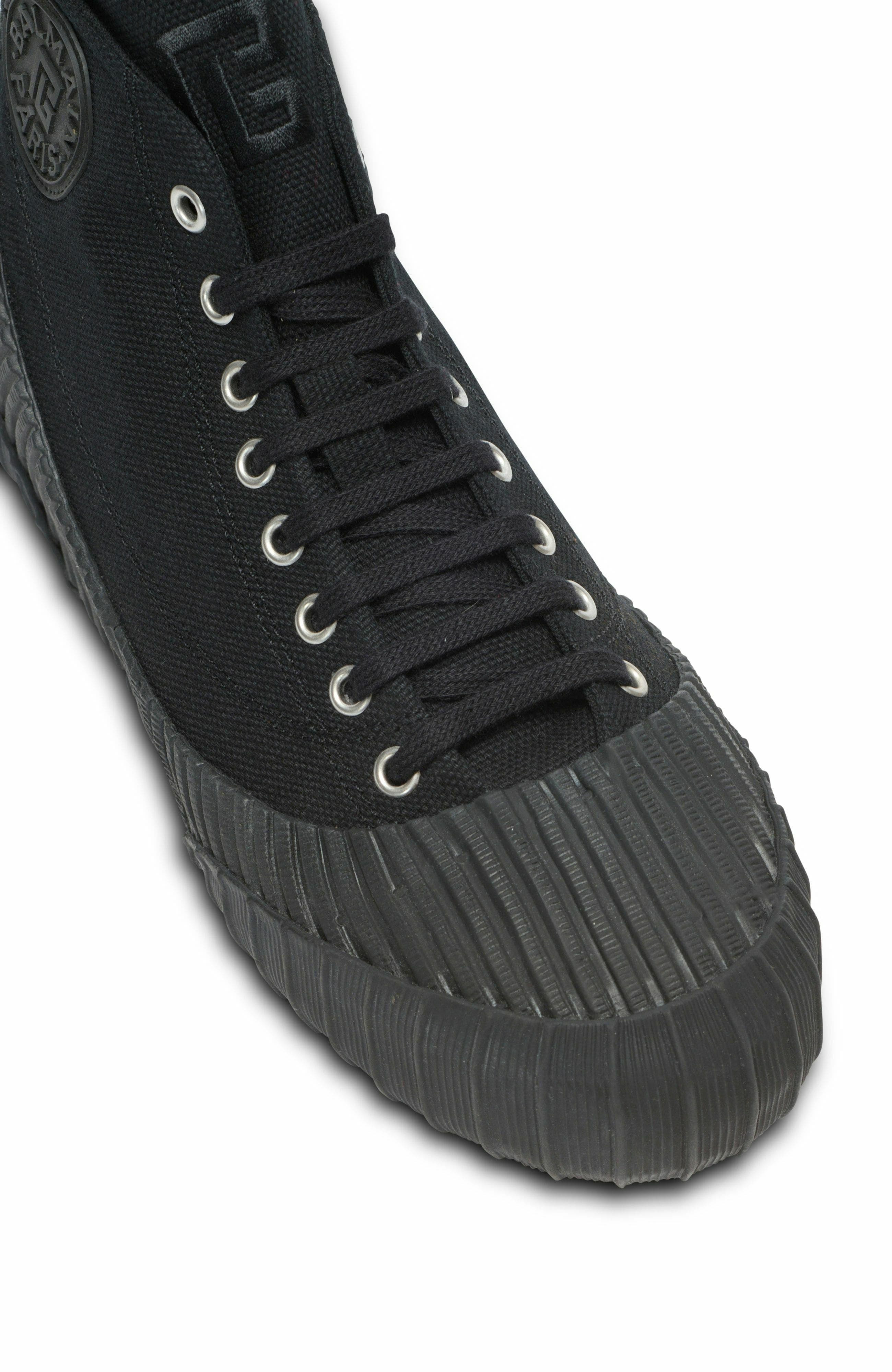Balmain Riff Low canvas sneakers in Black at Nordstrom - 7