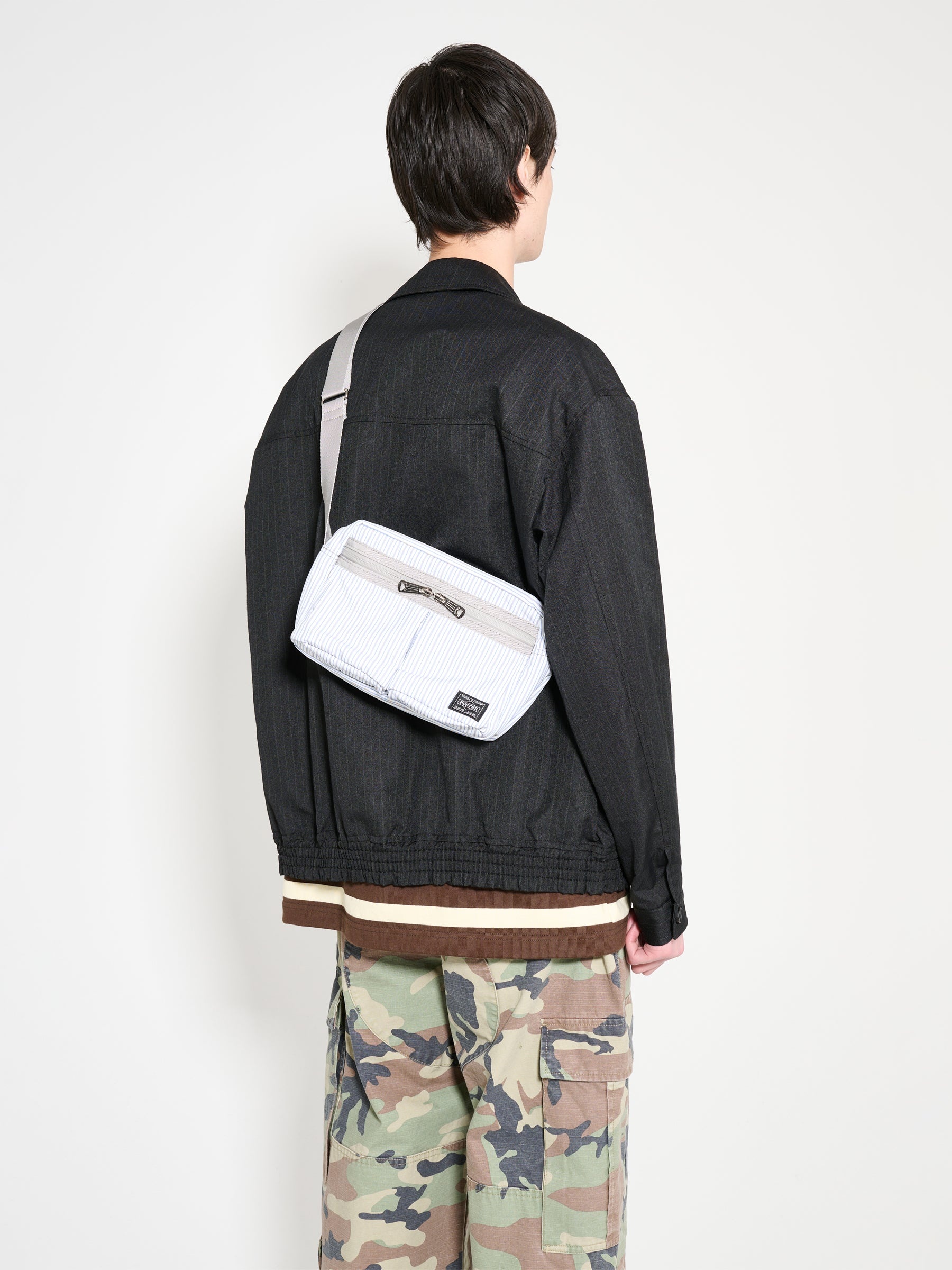 COMME DES GARÇONS HOMME X PORTER COTTON CHECK 3 LAYERS BAG WHITE - 3