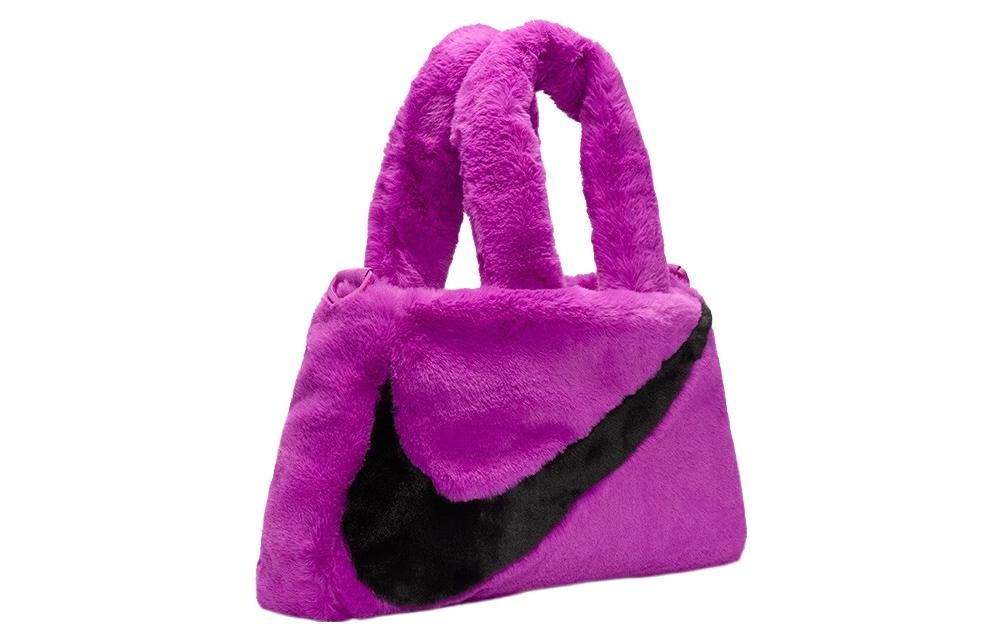 Nike NSW Faux Fur Tote Bag 'Vivid Purple Black' DQ5804-551 - 3