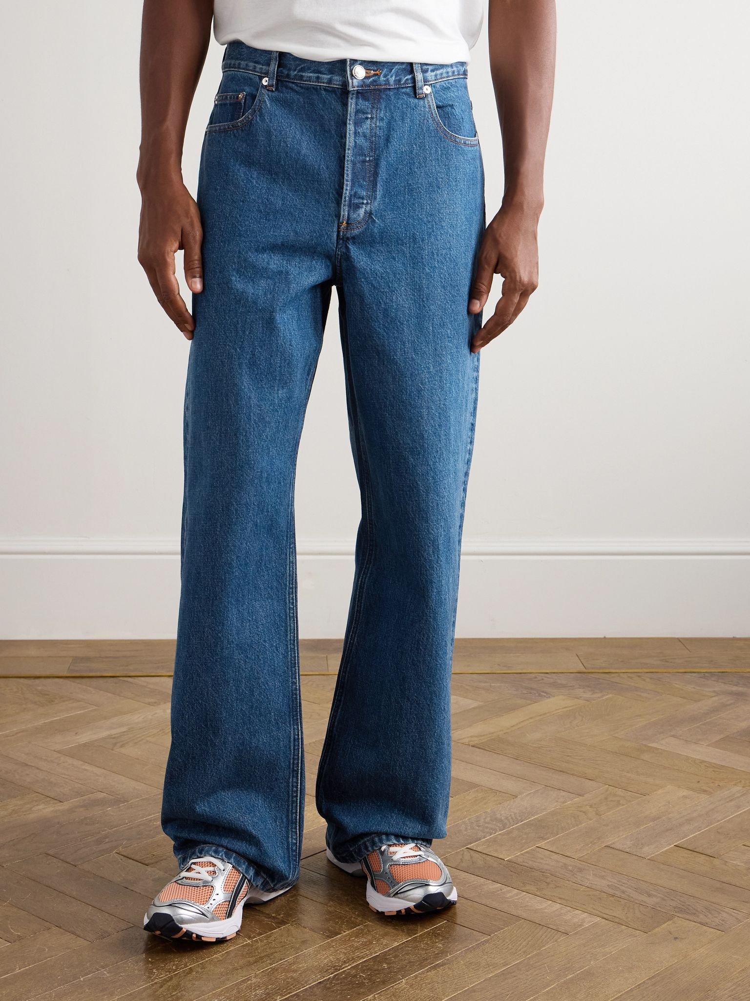Aaron Wide-Leg Stonewashed Jeans Blue - 3