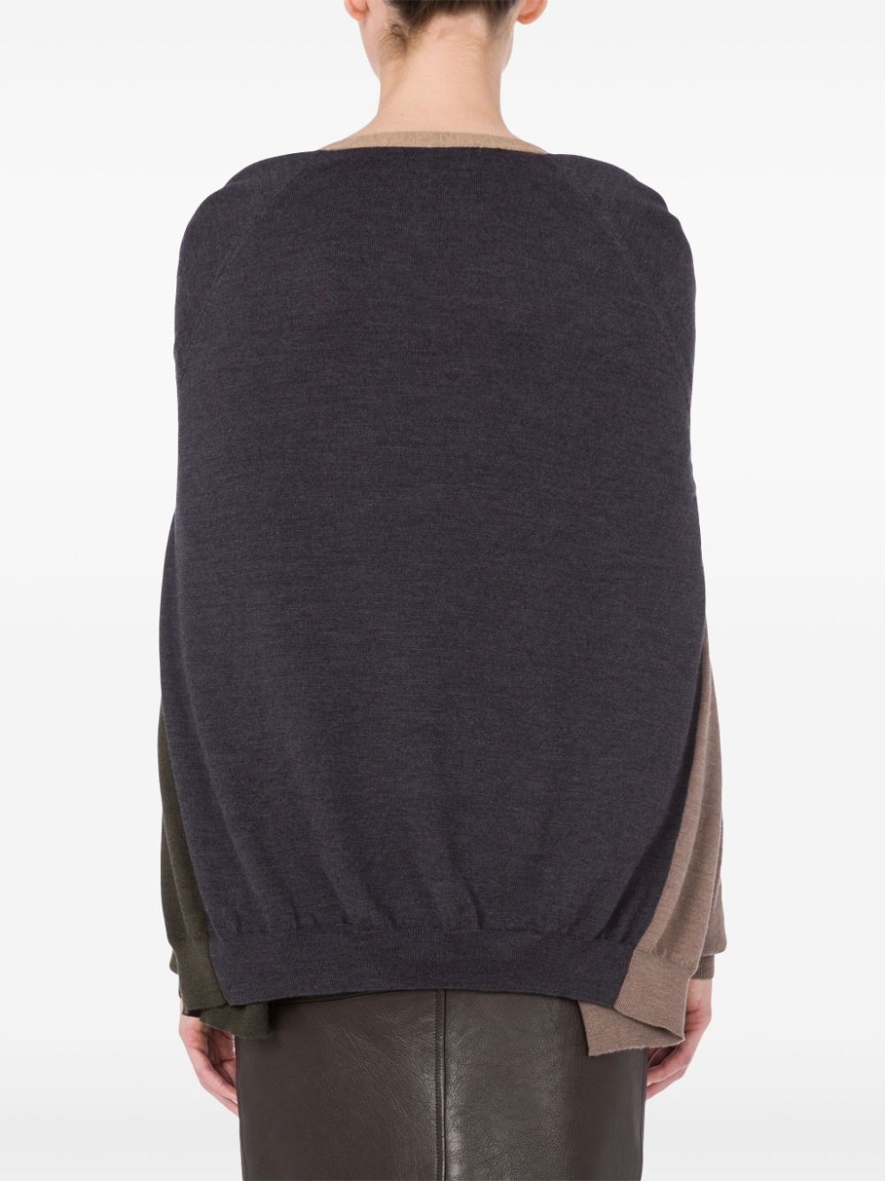 deconstructed virgin wool cardigan - 3