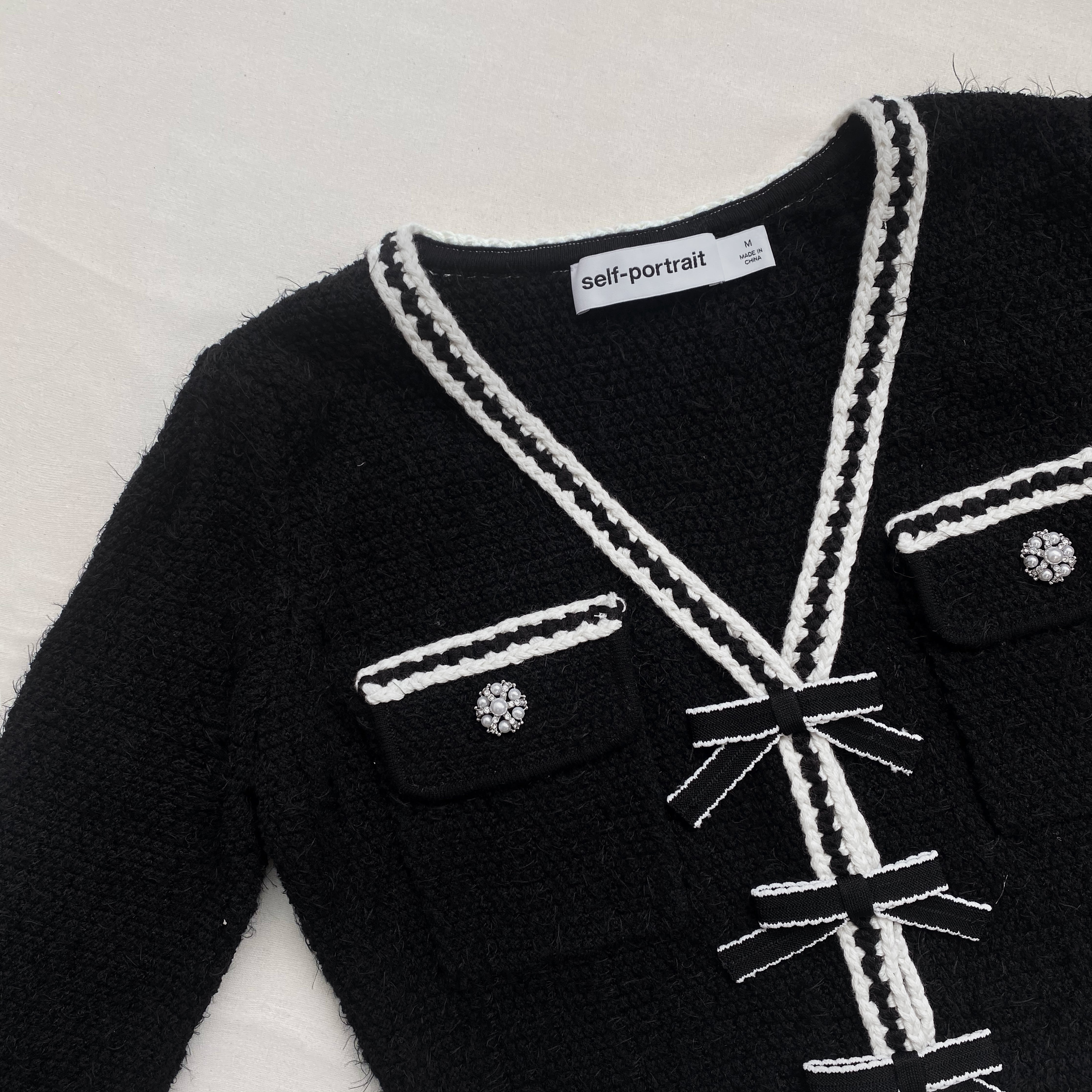 Black Melange Knit Cardigan - 7