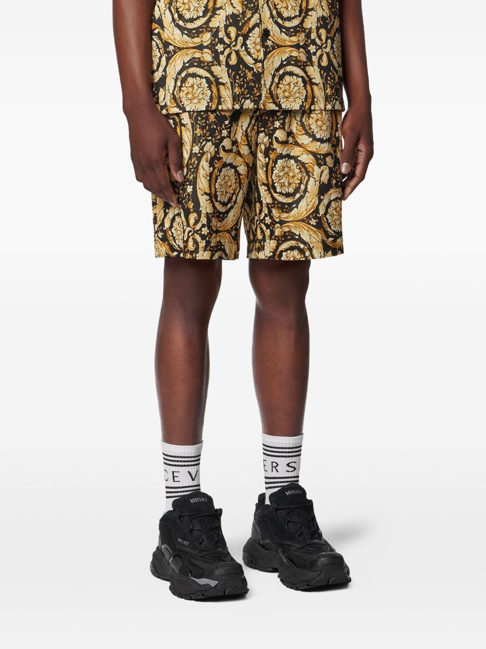 Barocco jacquard track shorts - 3