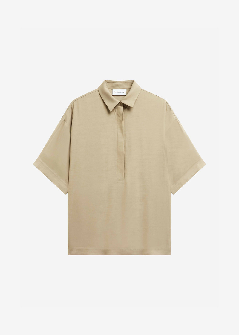 Eda Fluid Polo Shirt - Beige 1