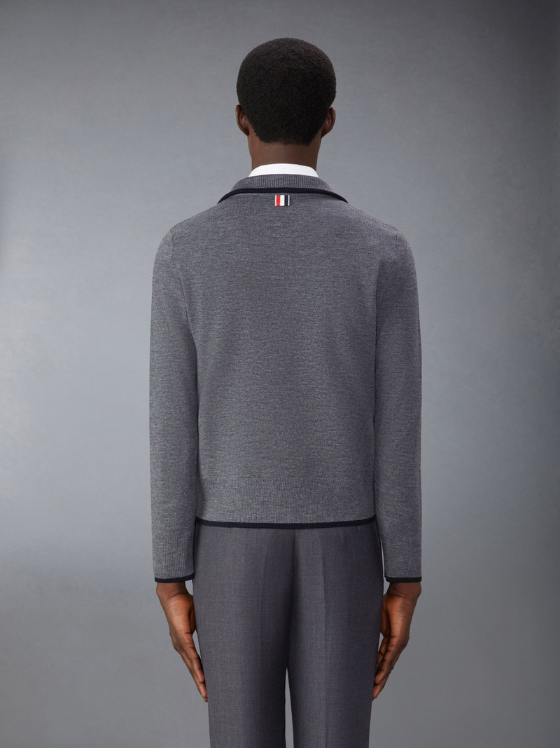 Thom Browne Merino Wool Milano Stitch Zip up Pullover outlook