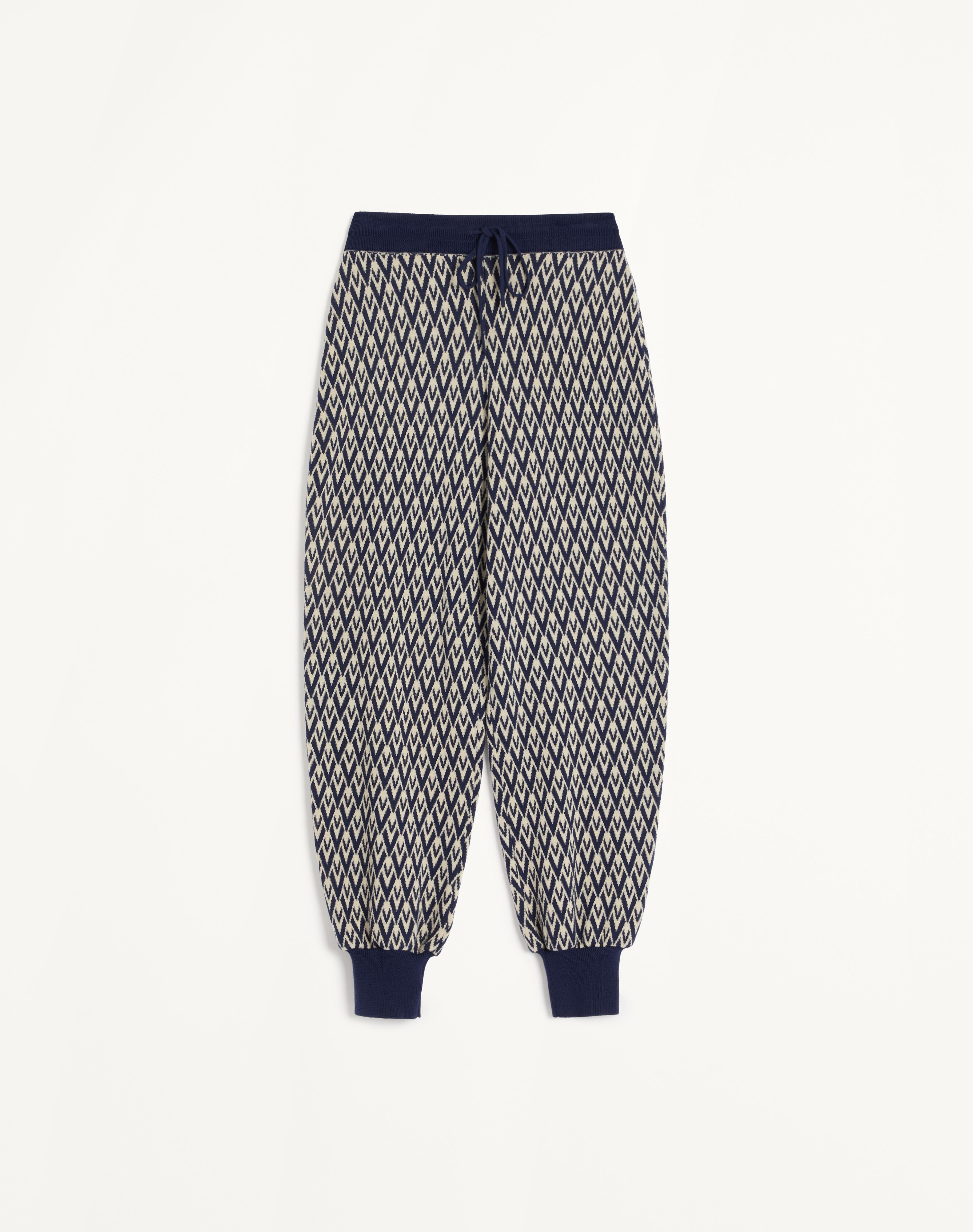TOUTE LA V JACQUARD WOOL KNIT PANTS - 1