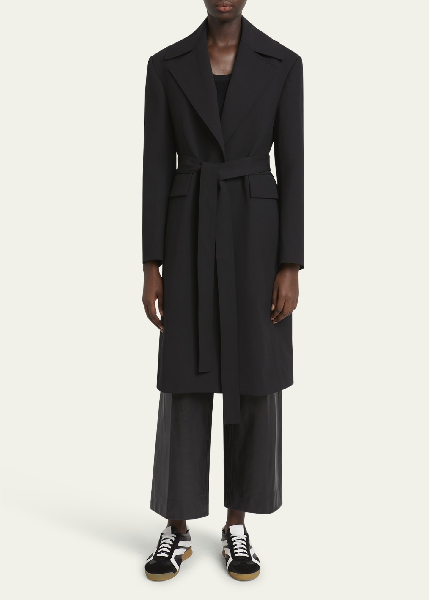 Thea Belted Wool Gabardine Suiting Coat - 2