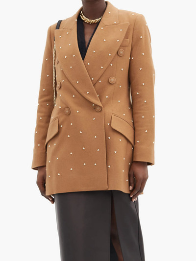 Erdem Beaumont pearl-embellished wool-blend jacket outlook