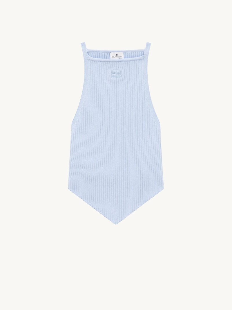 RIB KNIT POINTY TANK TOP - 1