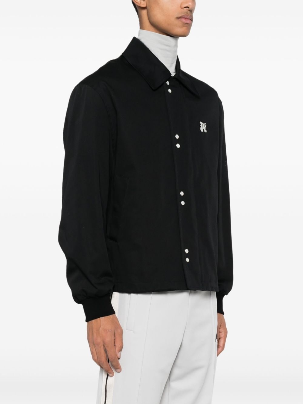 Monogram-embroidered cotton coach jacket - 3