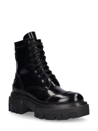 MSGM 60mm Leather combat boots outlook