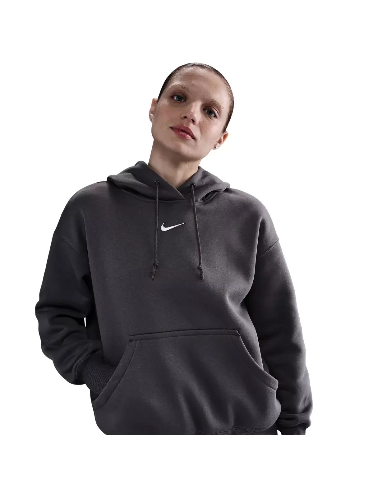Women's Sportswear Phoenix Fleece Oversized Pullover Hoodie -Grey - 1