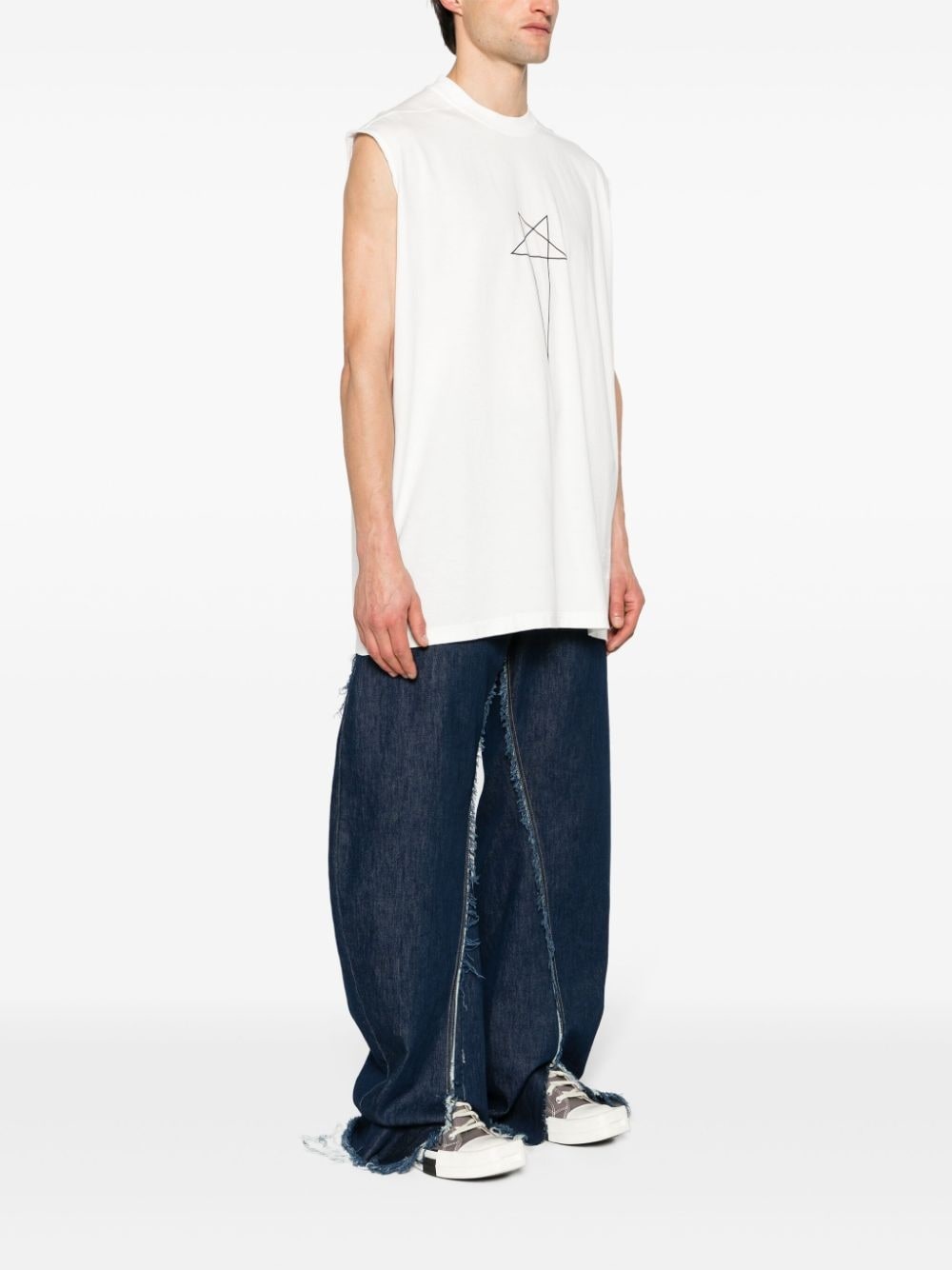 Pentagram-print cotton tank top - 3