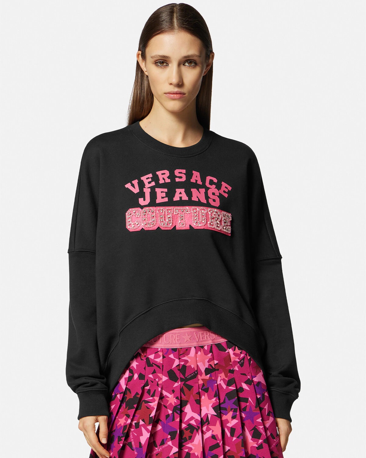 Crystal Logo Asymmetrical Sweatshirt - 3