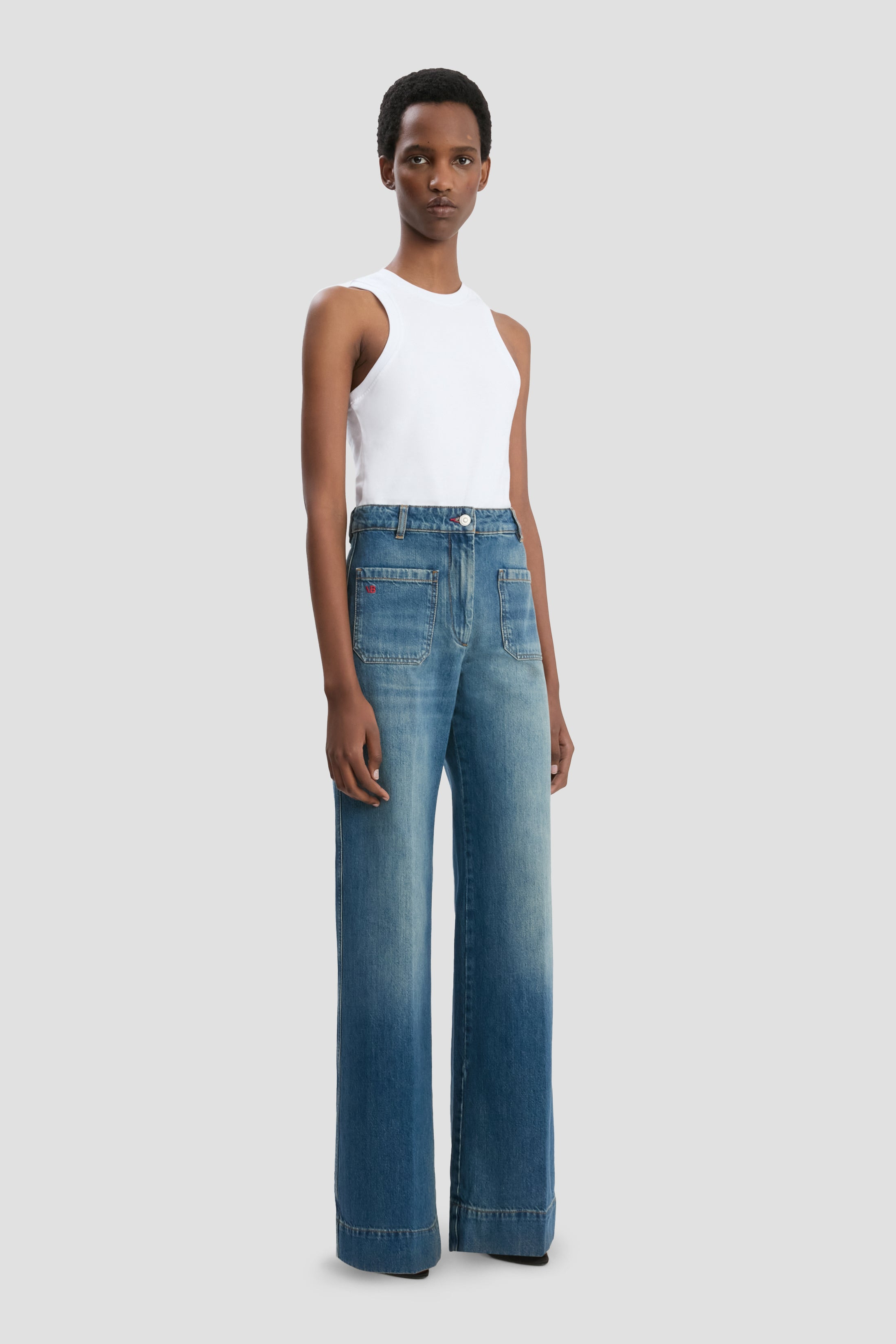 Alina High Waisted Jean In Classic Blue Wash - 3