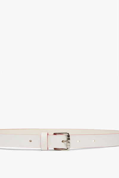 Victoria Beckham Thin Belt with Roller Buckle in White outlook