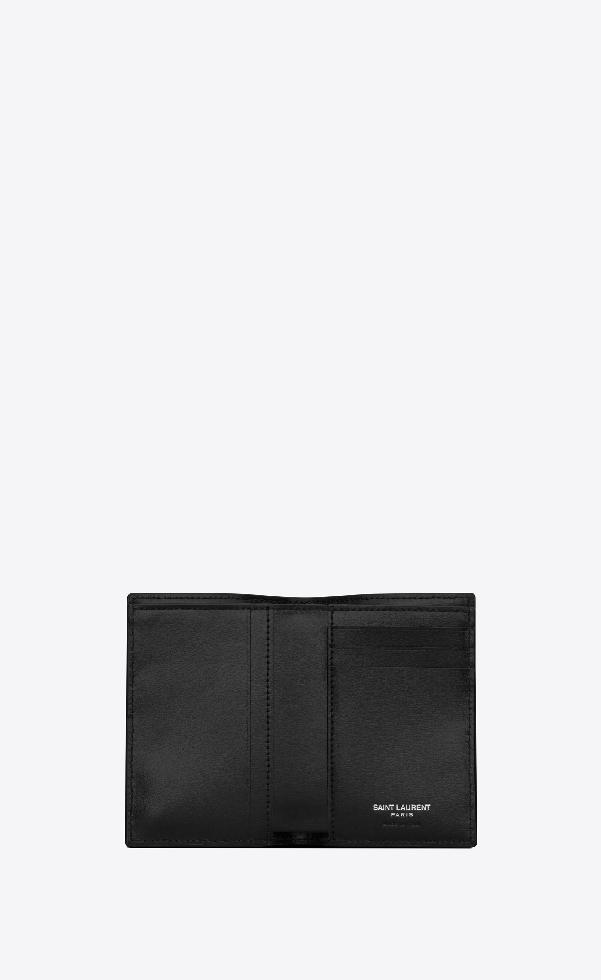 tiny cassandre credit card wallet in matte leather - 4
