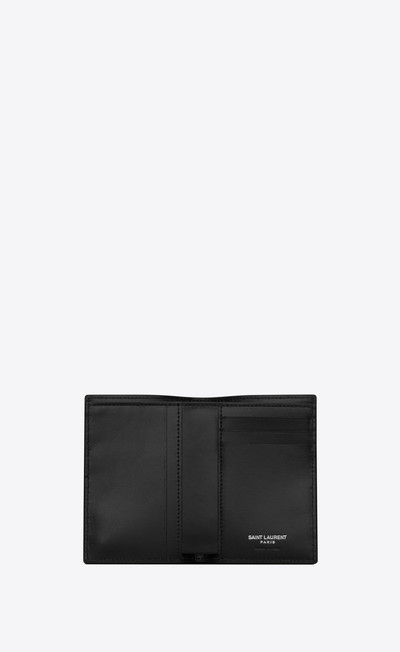 SAINT LAURENT tiny cassandre credit card wallet in matte leather outlook