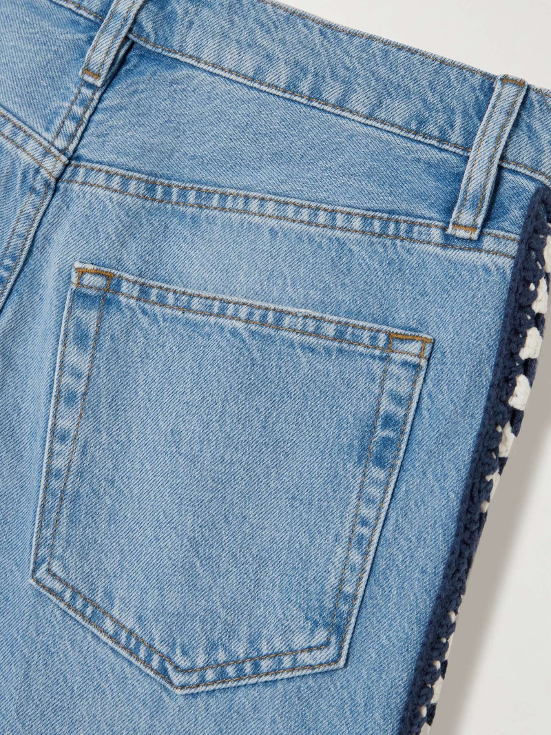 Le Jane cropped crochet-trimmed high-rise straight-leg jeans 6