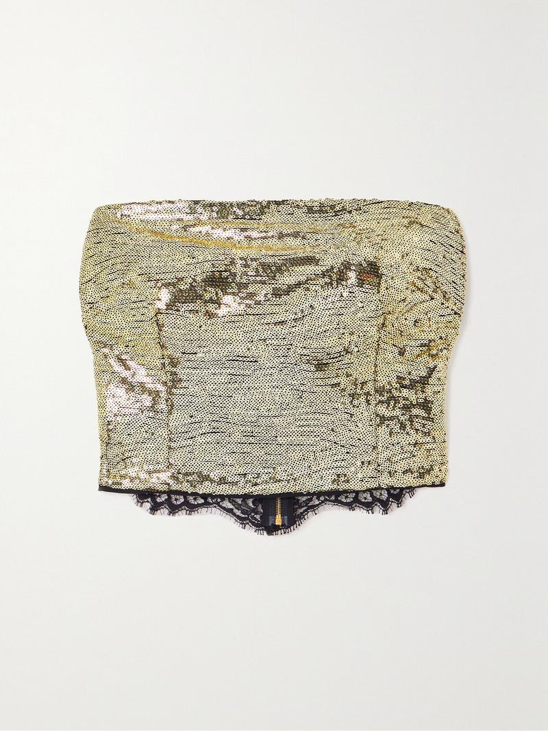 sequin-embellished 스트랩리스 탑 1