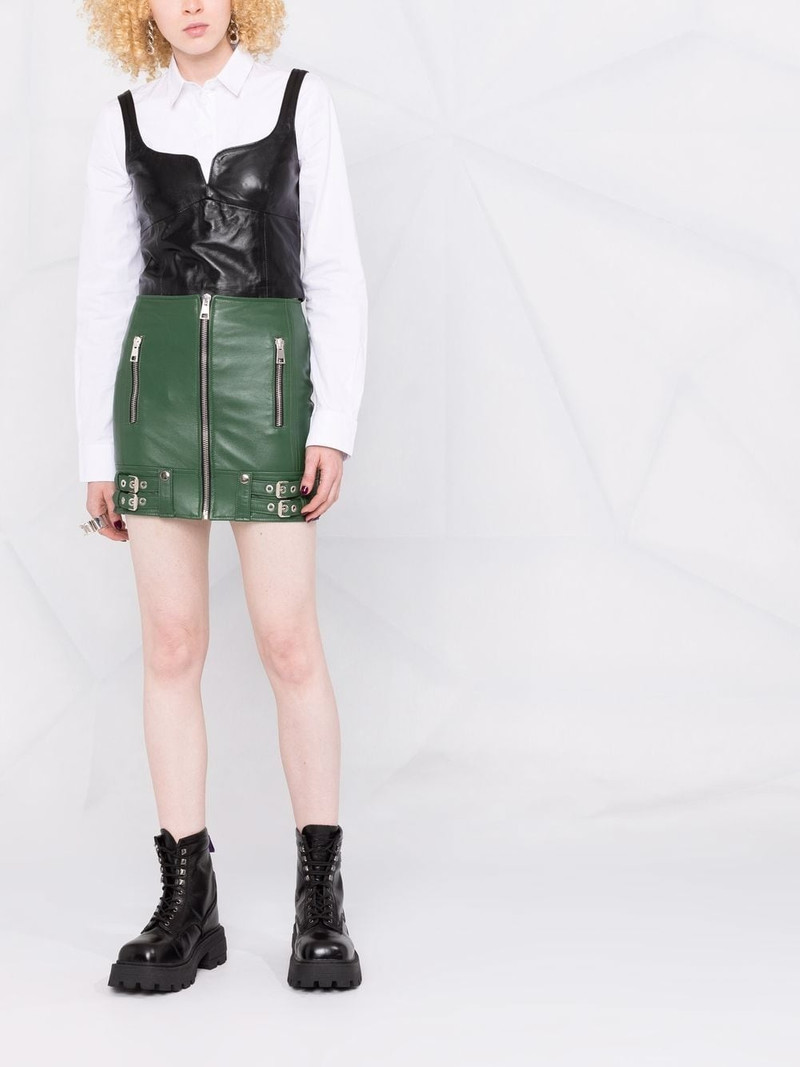 MANOKHI cropped leather vest outlook