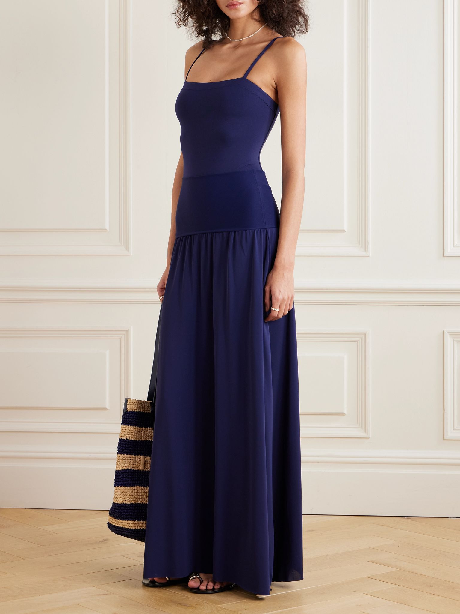 Oda strapless stretch-jersey maxi dress Navy - 5
