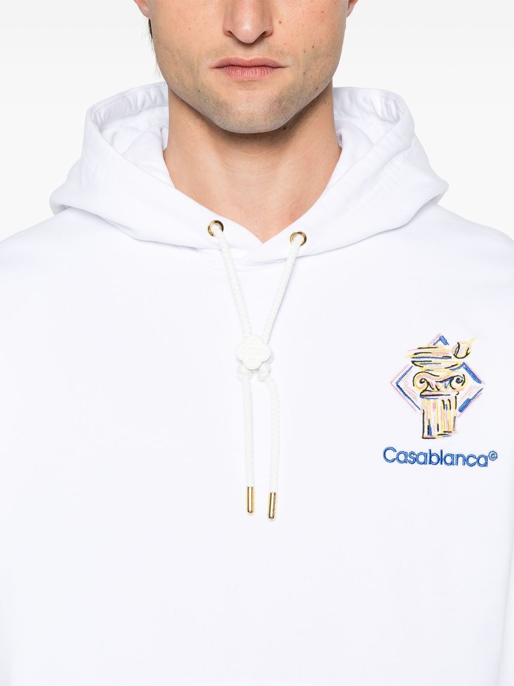 logo-embroidered hoodie - 5