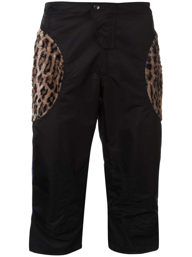 animal print effect cargo shorts 1