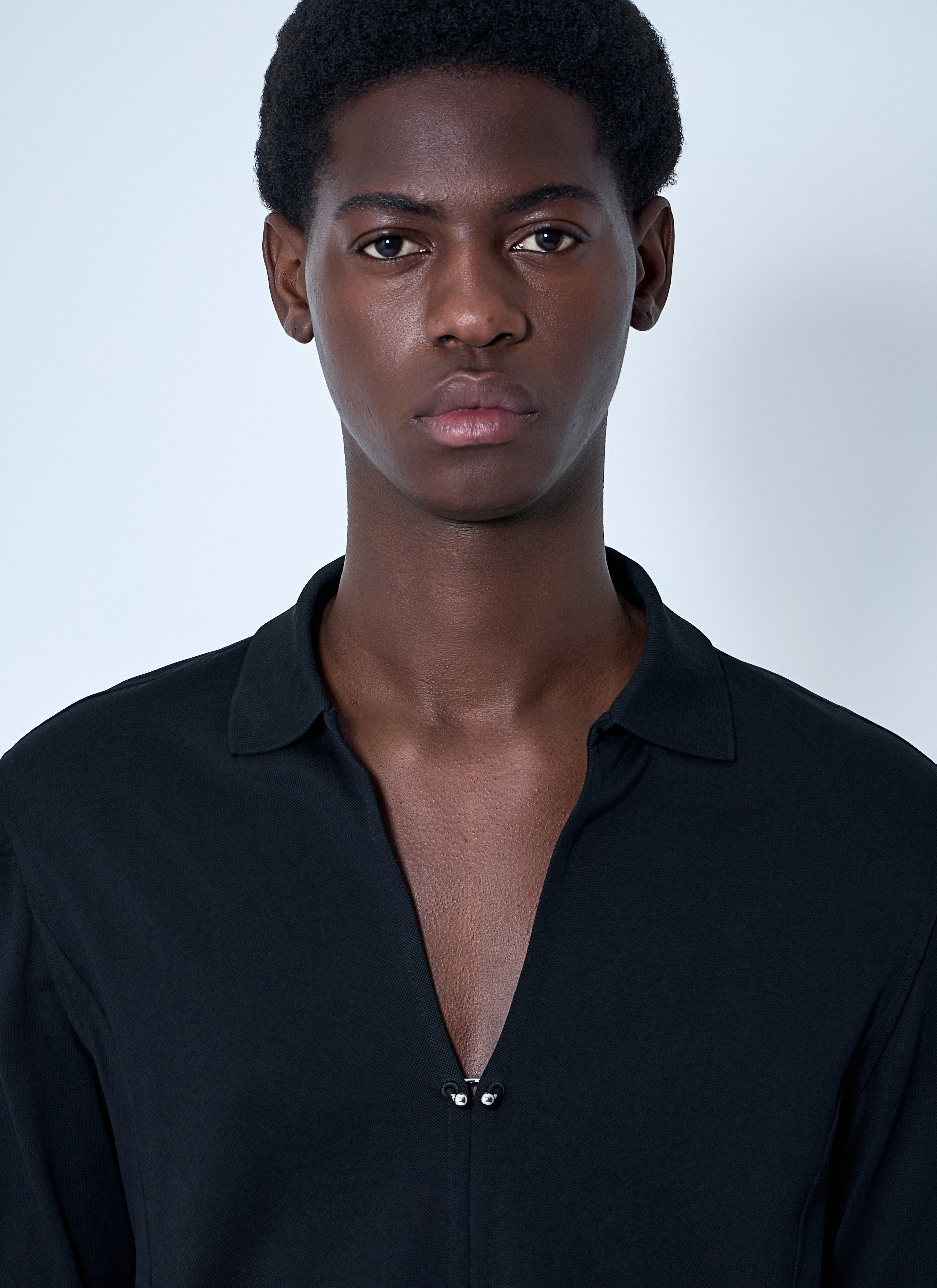 Mugler Men V Neck Shirt With Hardware - 5