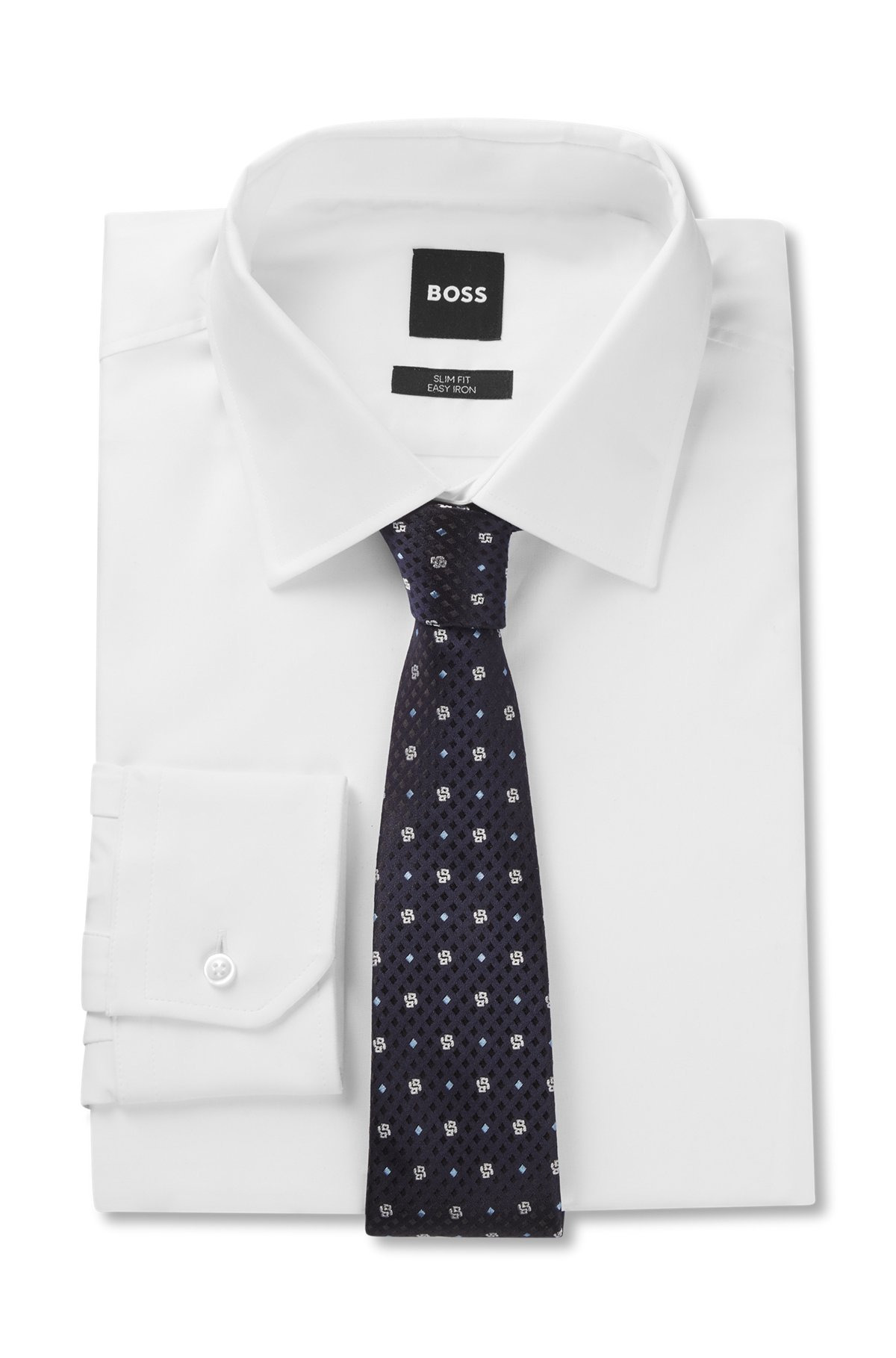 SILK TIE WITH JACQUARD DOUBLE B MONOGRAMS - 3