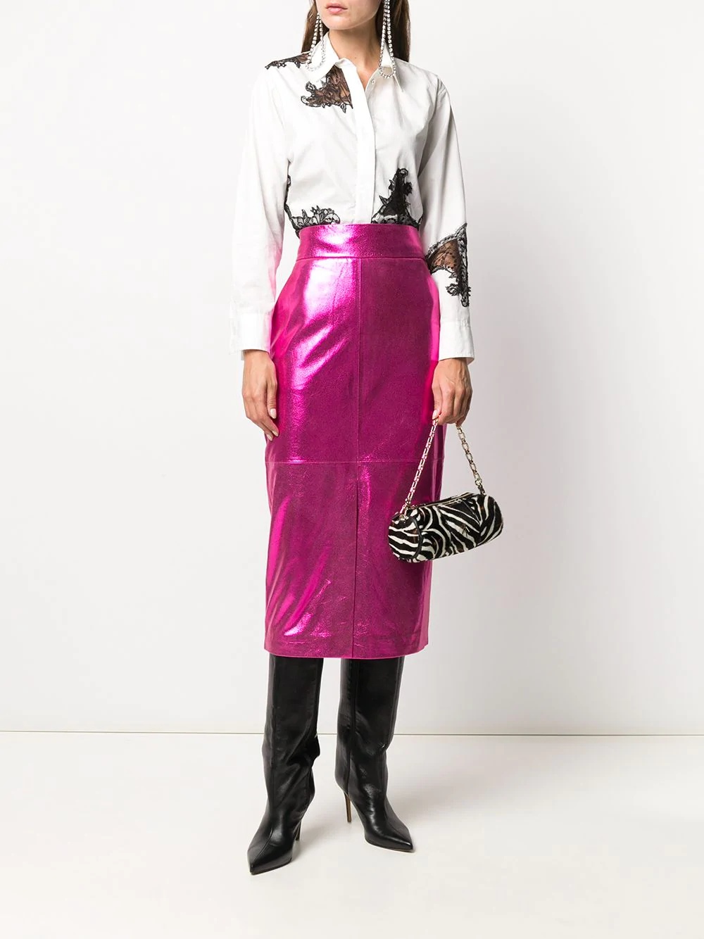 metallic finish skirt - 2