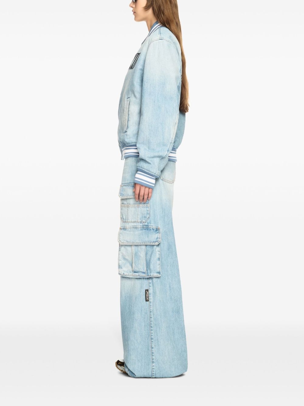 wide-leg cargo jeans - 3
