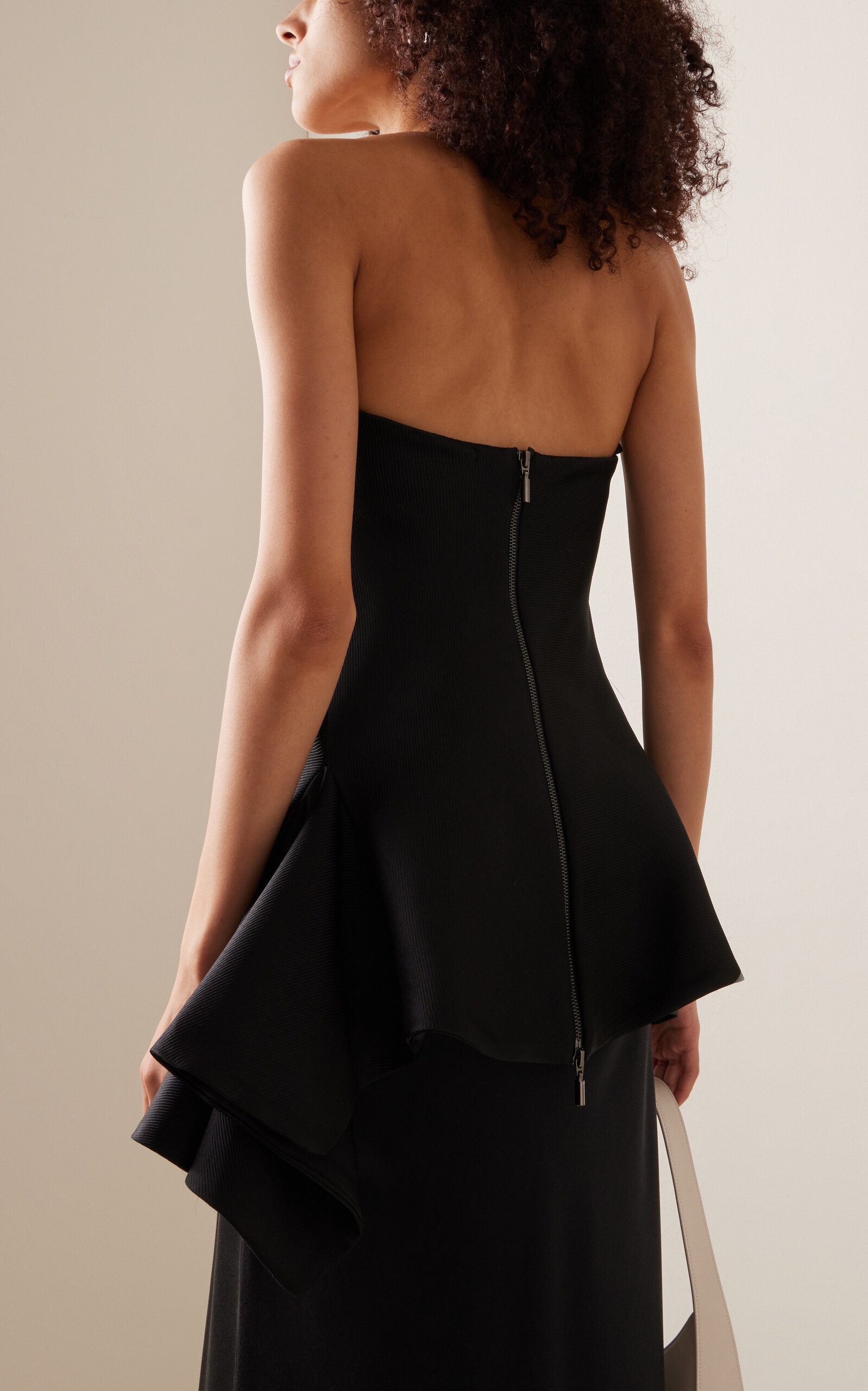 Laure Cotton-Blend Strapless Swing Top black - 4