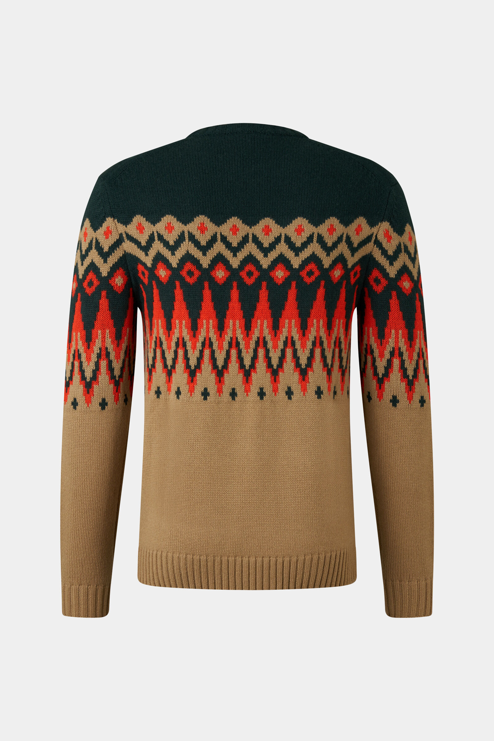 Norwegian pullover Ron in Beige/green/orange - 2