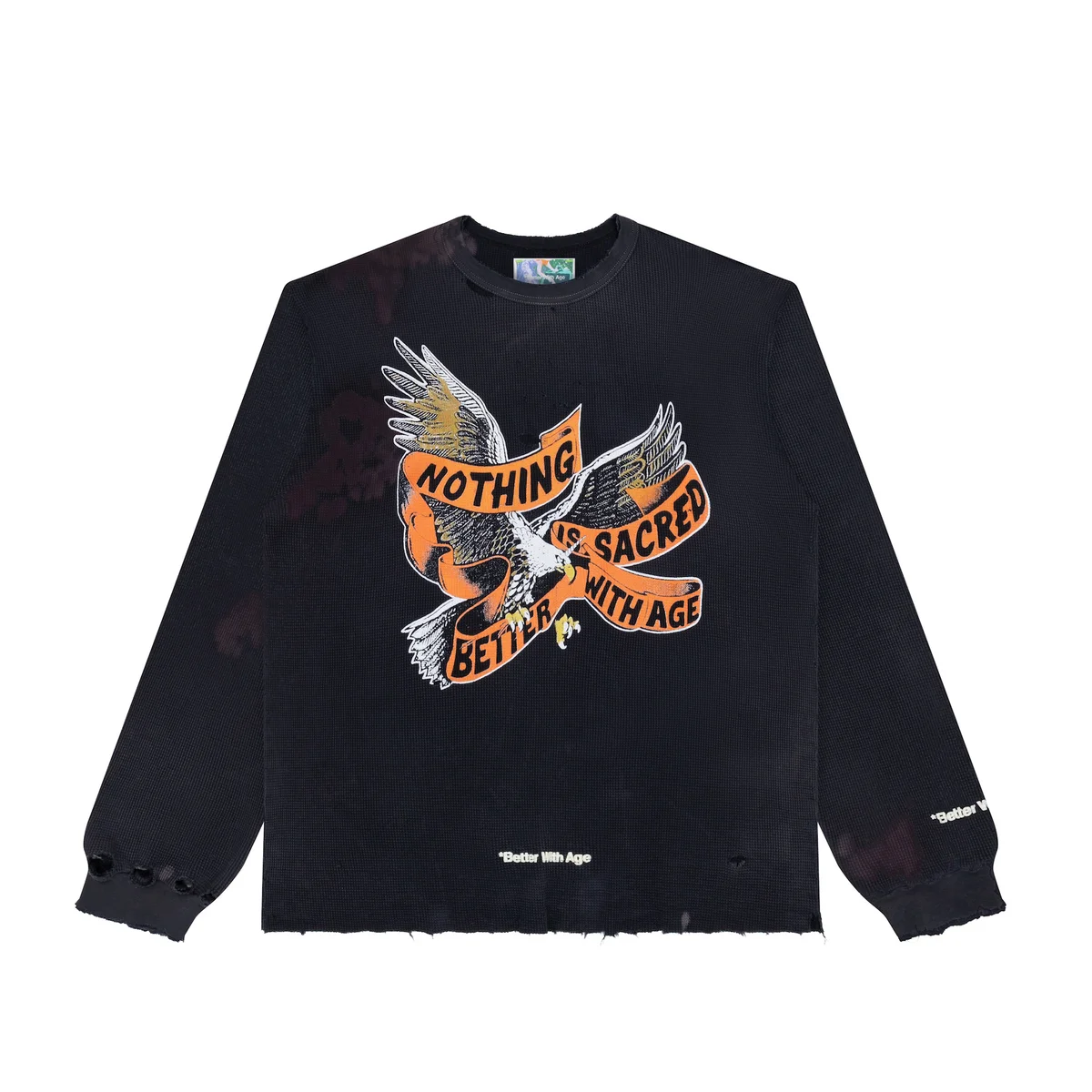 FLORENCE WAFFLE LONG SLEEVE (BLACK) - 1