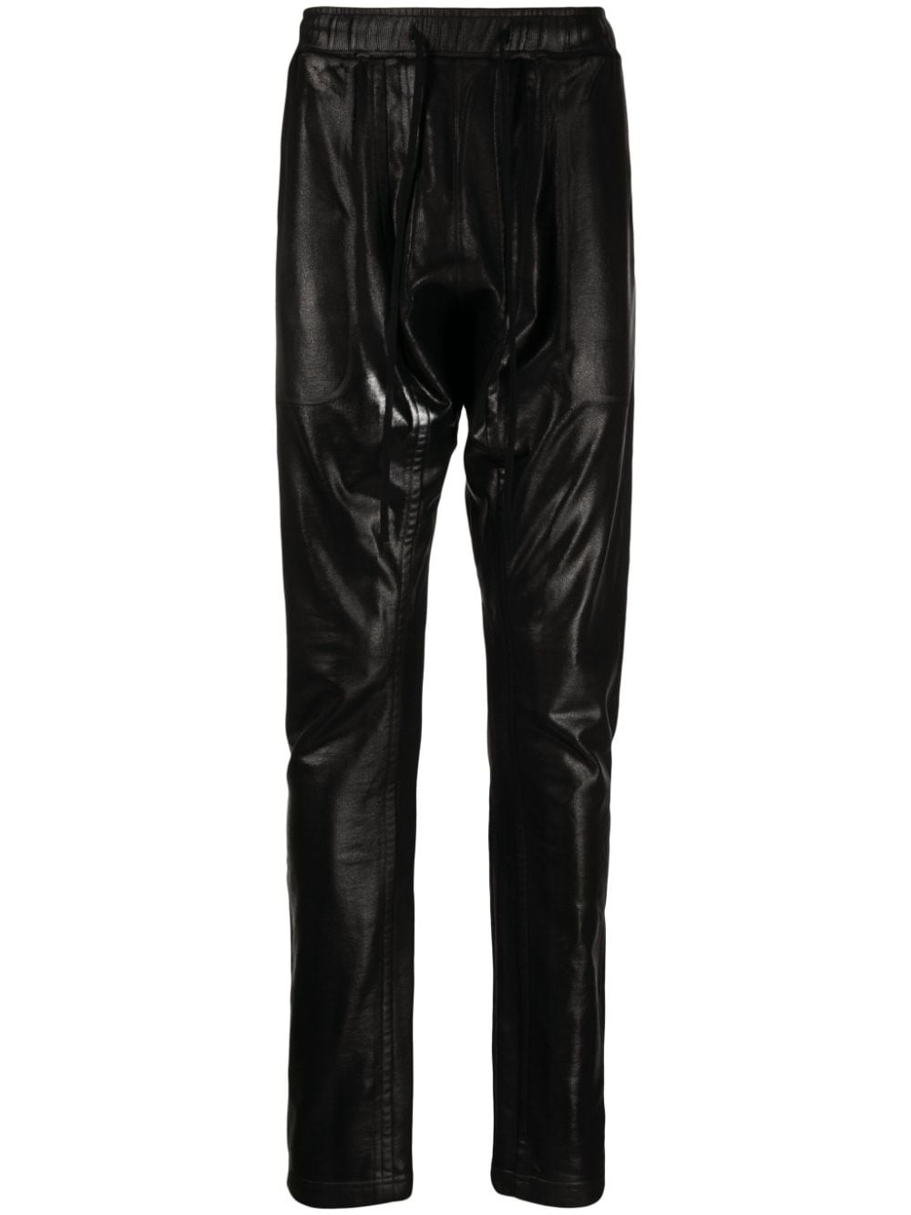 coated drop-crotch track pants - 1