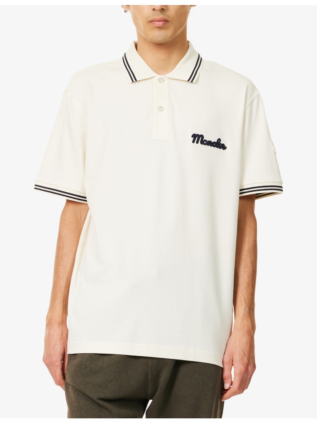 Logo-Embroidery Stripe-Trim Cotton-Jersey Polo Shirt - 3