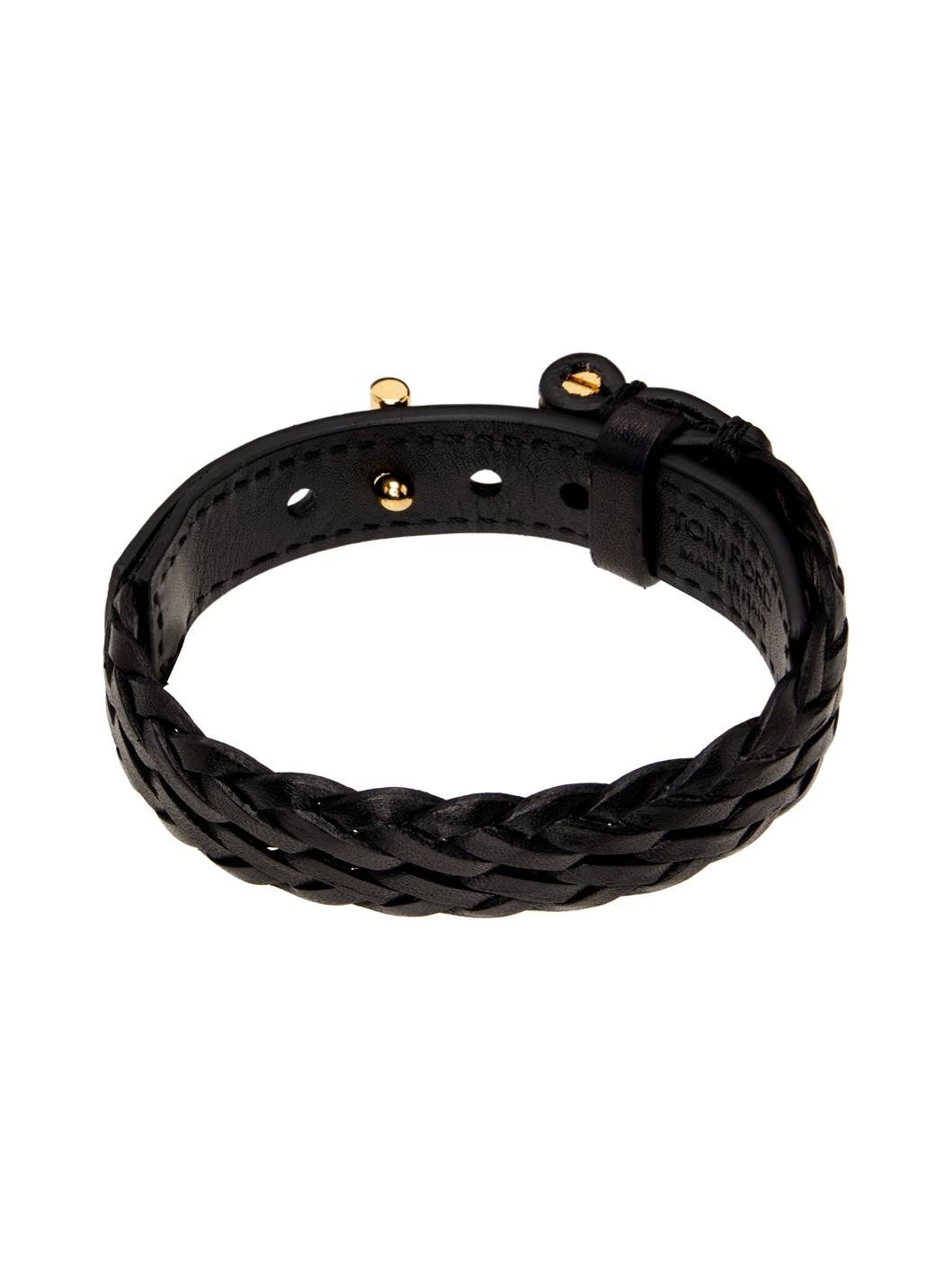 Black Woven Leather Bracelet - 2
