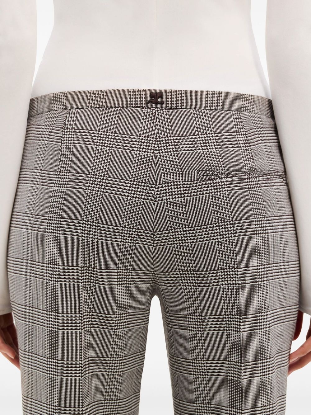 flare mid-rise Prince of Wales pants - 5
