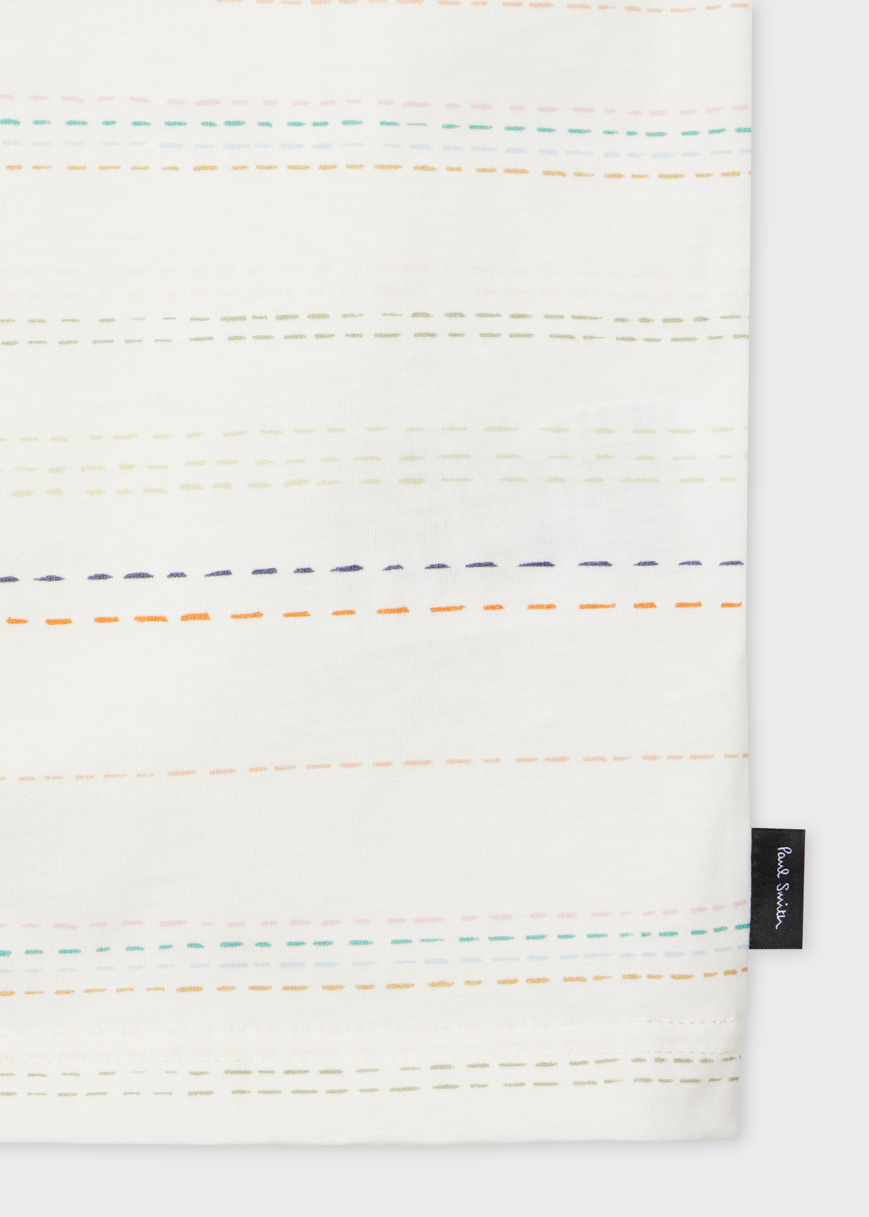 White Multi-Stripe Cotton T-Shirt - 2
