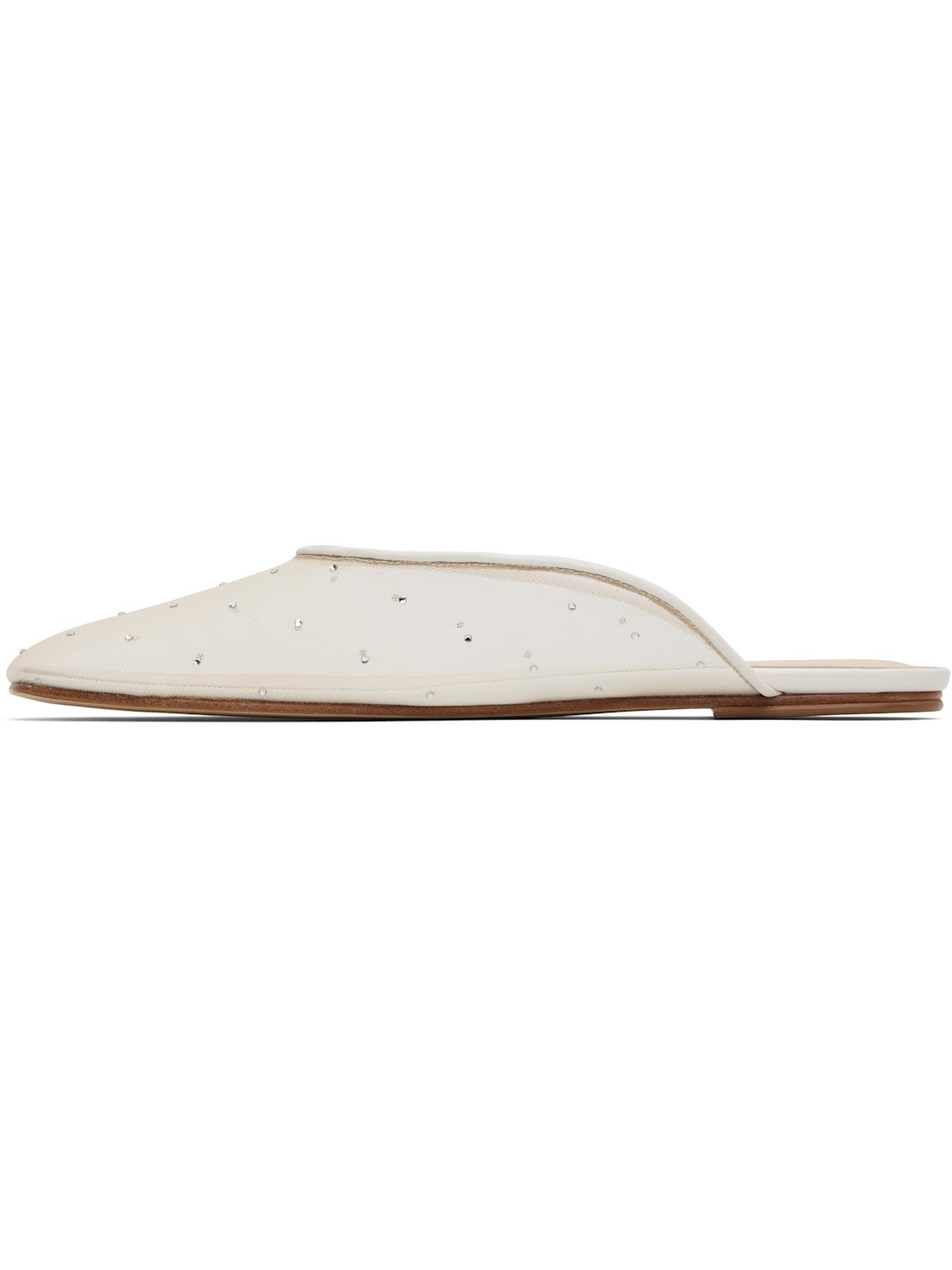 Off-White Crystal Mesh Flat Mules - 3