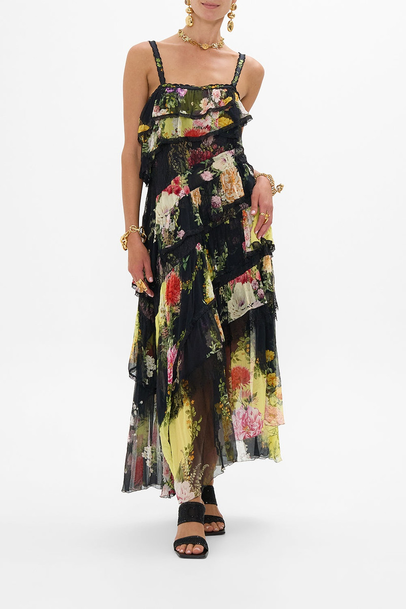 CAMILLA ASYMMETRIC SPLICED LACE DRESS outlook