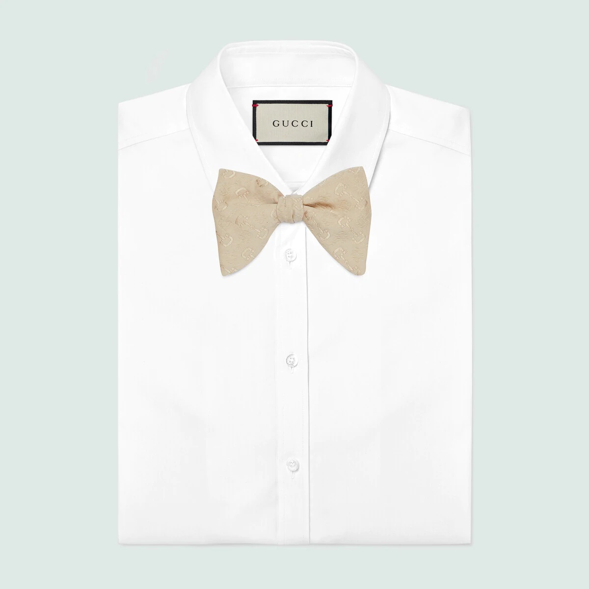 Wool silk Horsebit jacquard bow tie - 2