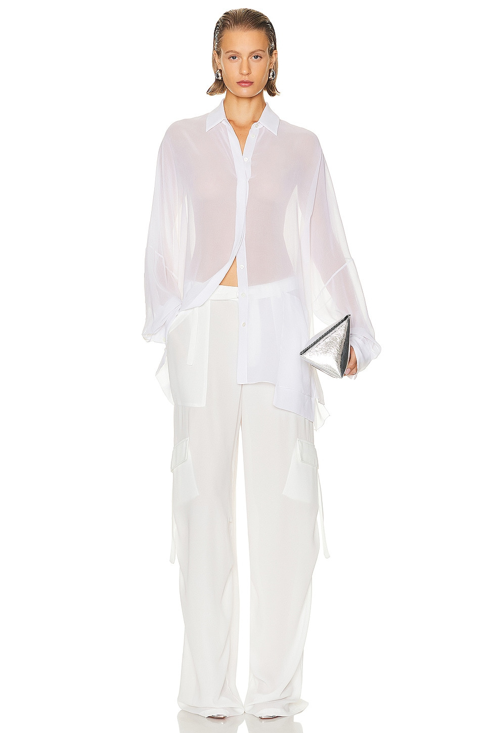 Lightweight Georgette Utility Pocket Pant - 4