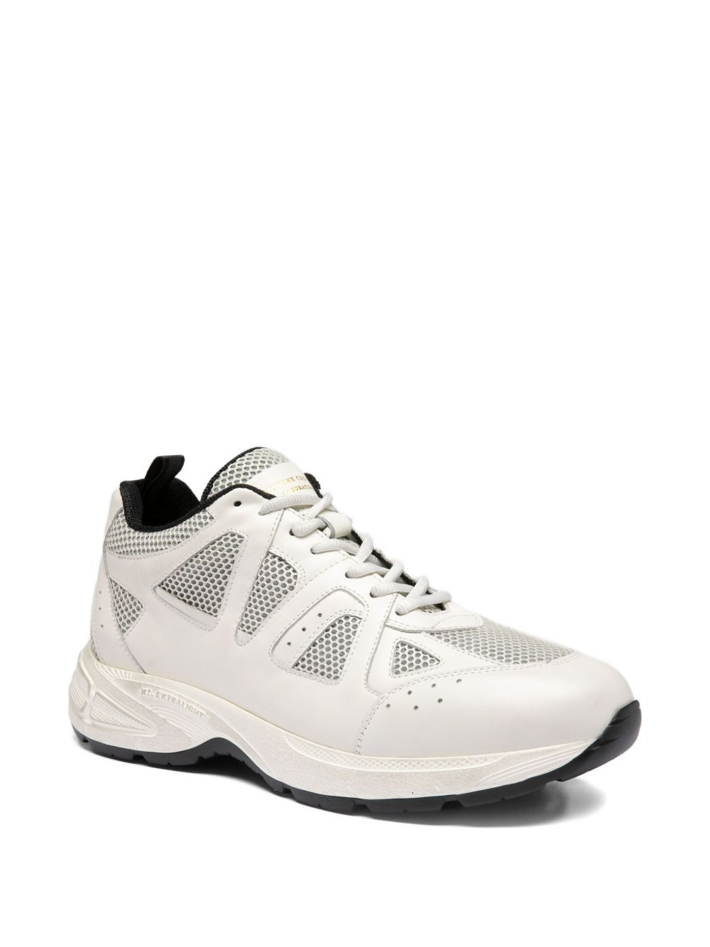 mesh-panel leather sneakers - 2