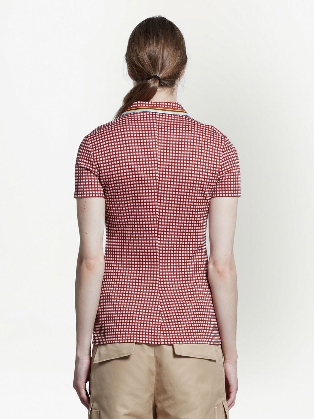 checked short-sleeve polo shirt - 4