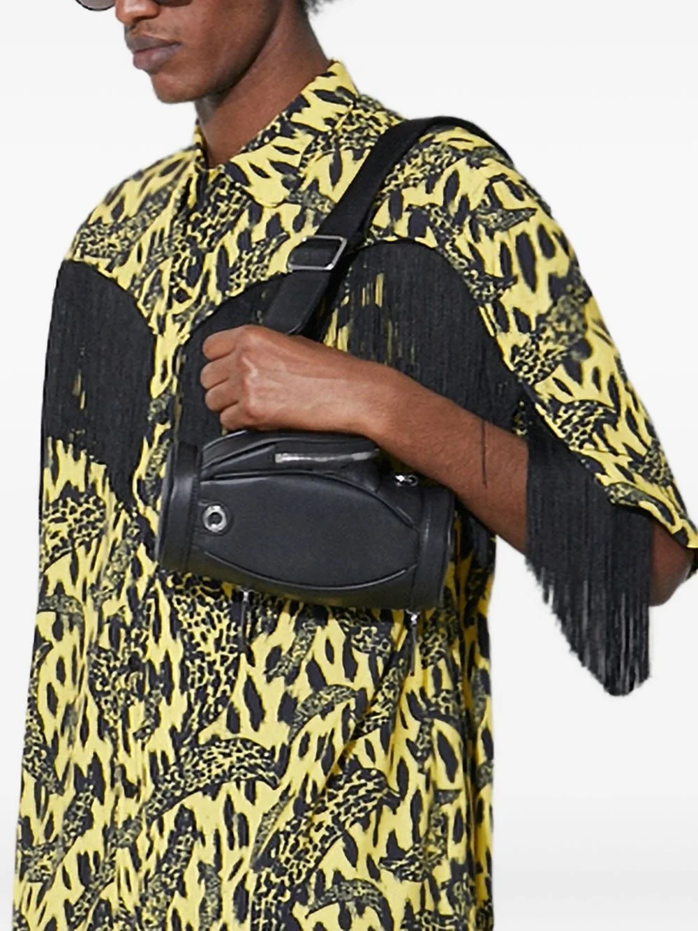 leopard-print fringe shirt - 1