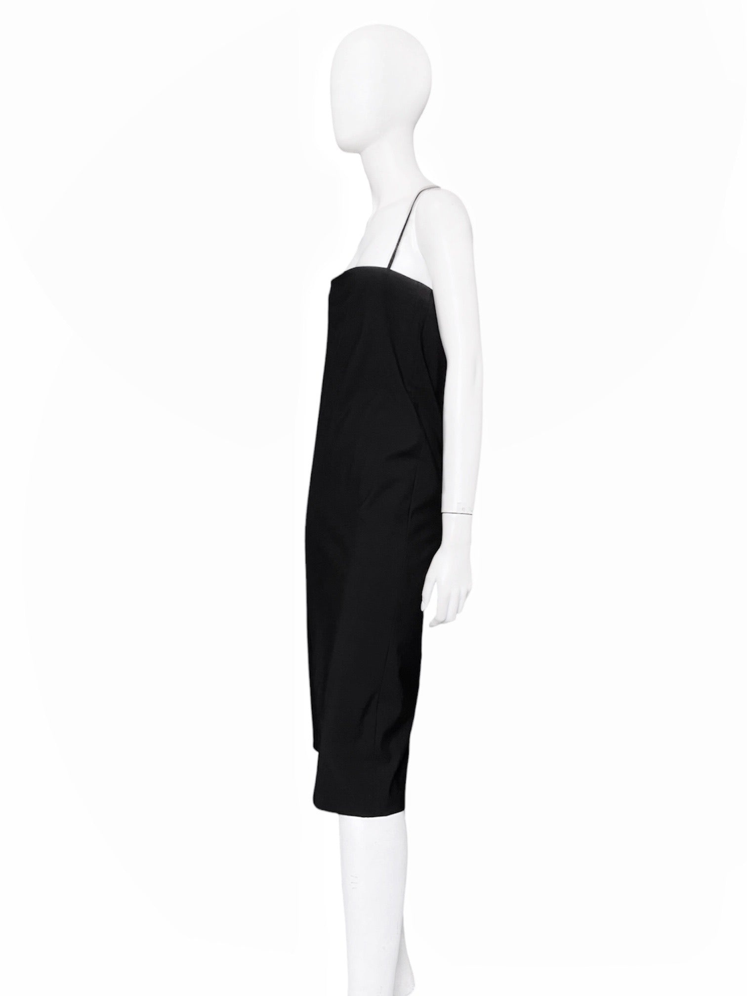 Gucci Spring 1997 Tom Ford Strapless Black Wool Tube Dress 44 - 3